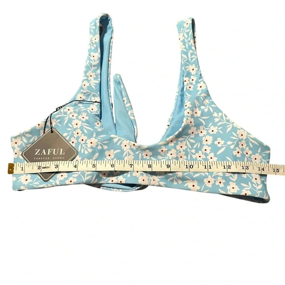 Zaful Floral Bikini Set - Size 6 - New with Tags - Light Blue - Picture 3 of 10